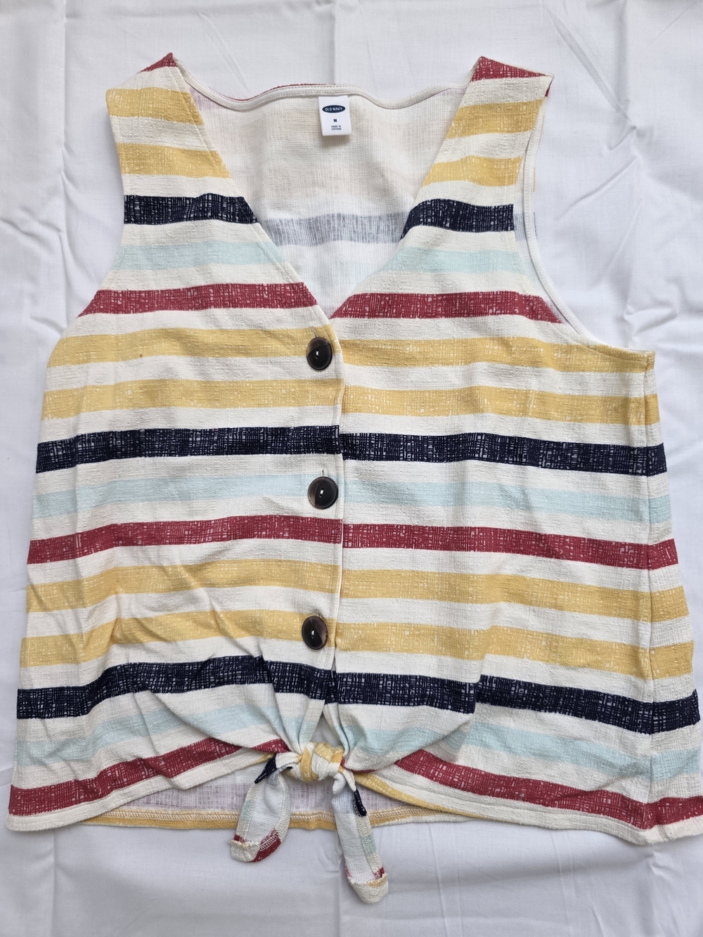 Old Navy Multicolor Striped Tie-Front Vest